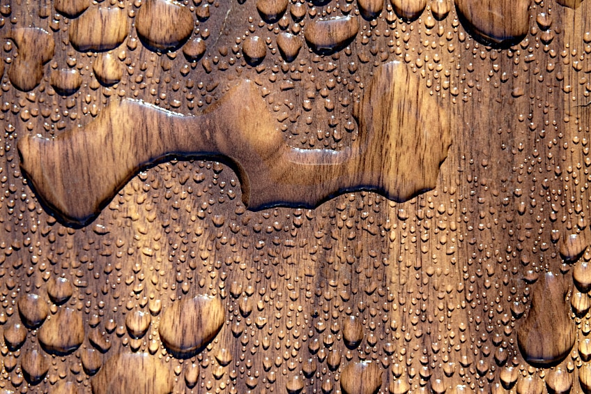 Check for Water Droplets on Wood for Staining