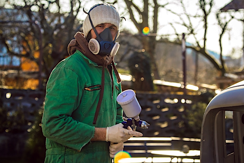 Safety Gear for Staining a Wood Fence