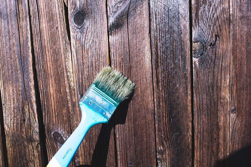 Staining a Wooden Fence Using a Brush
