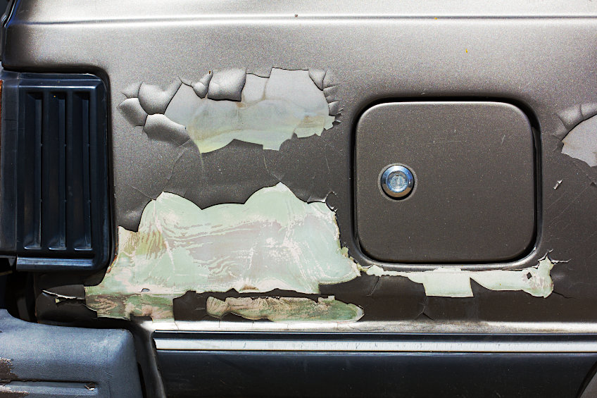 Peeling Vehicle Paint Allows Surface Rust